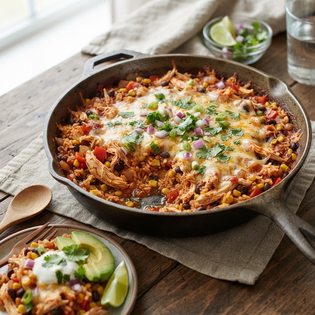 One-Pot Chicken Enchilada Rice