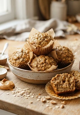 Peanut Butter Banana Greek Yogurt Muffins