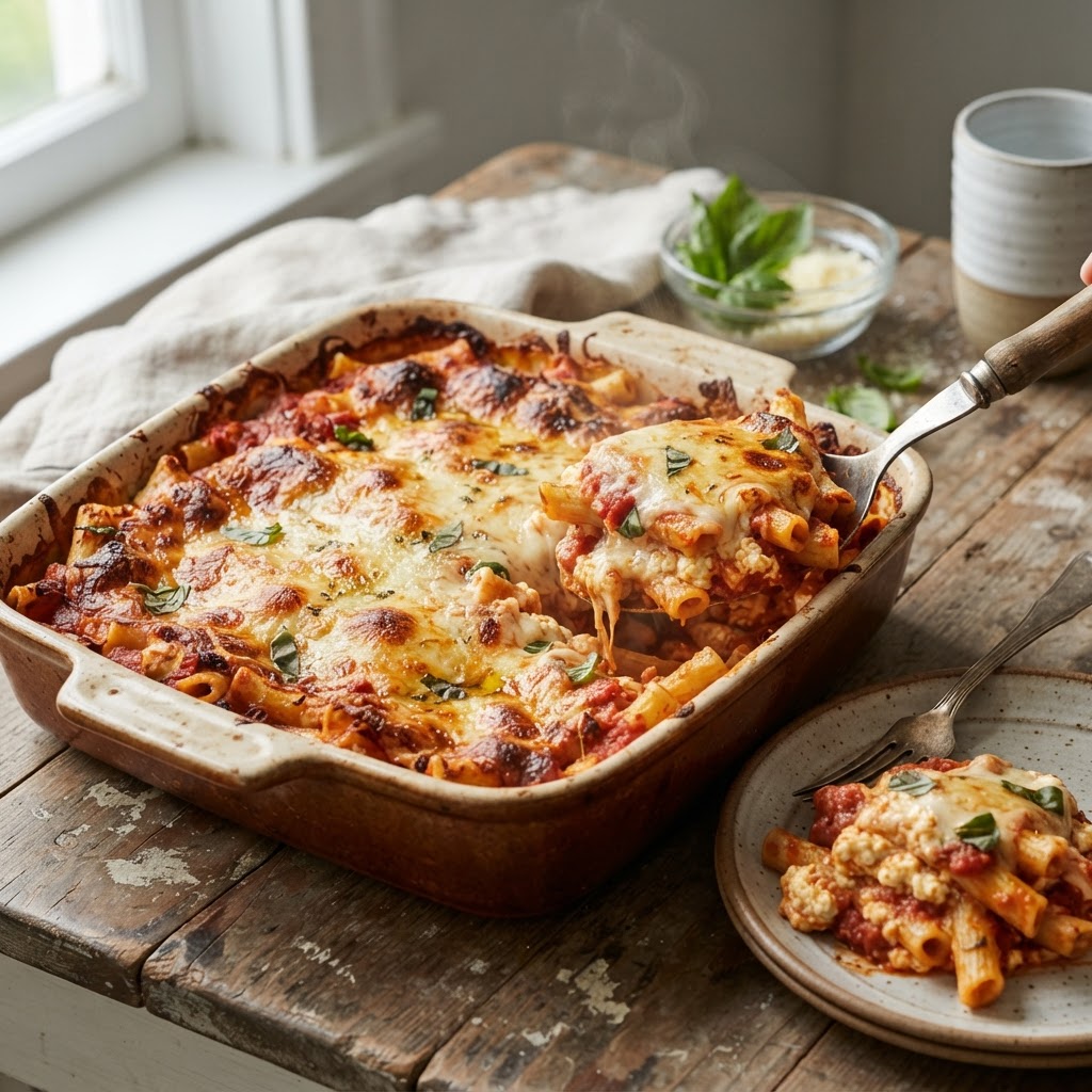 Cottage Cheese Baked Ziti