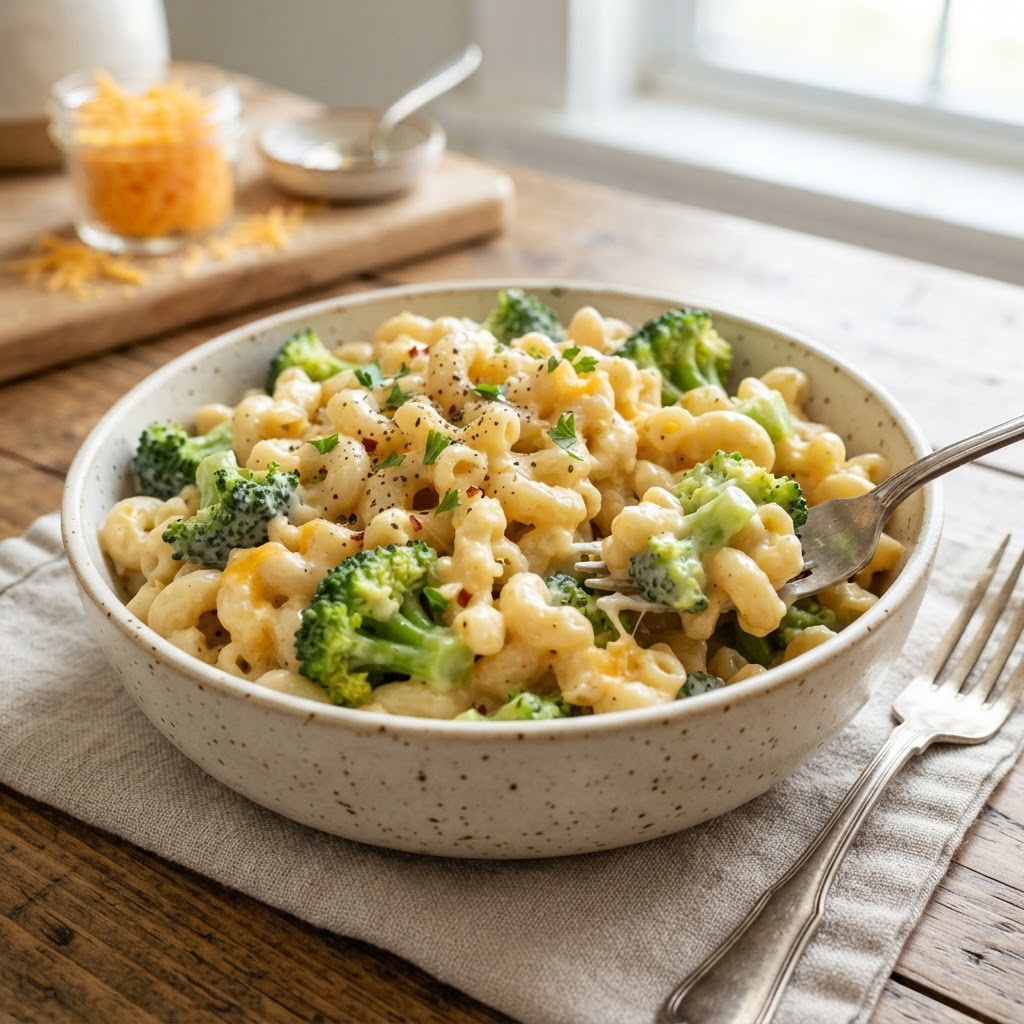 High-Protein Broccoli Cheddar Mac