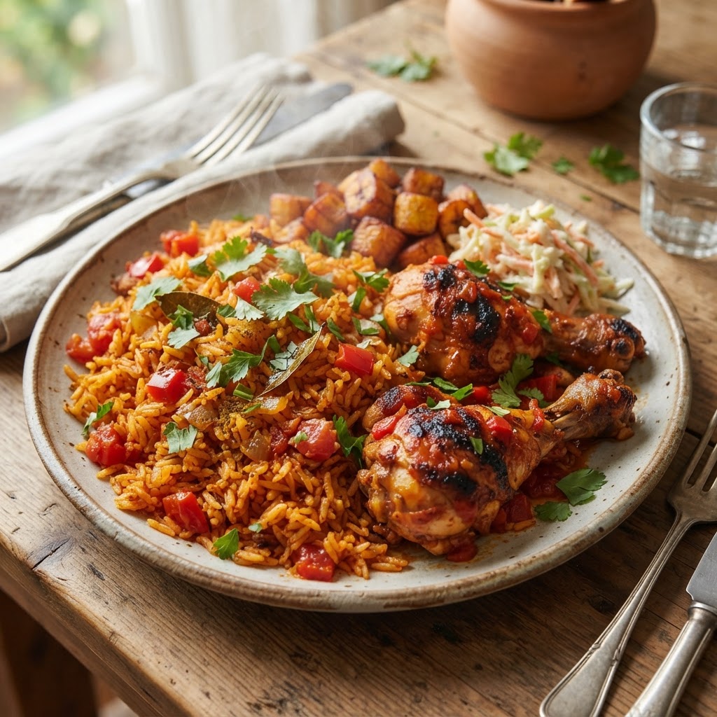 Nigerian Jollof Rice with Chicken