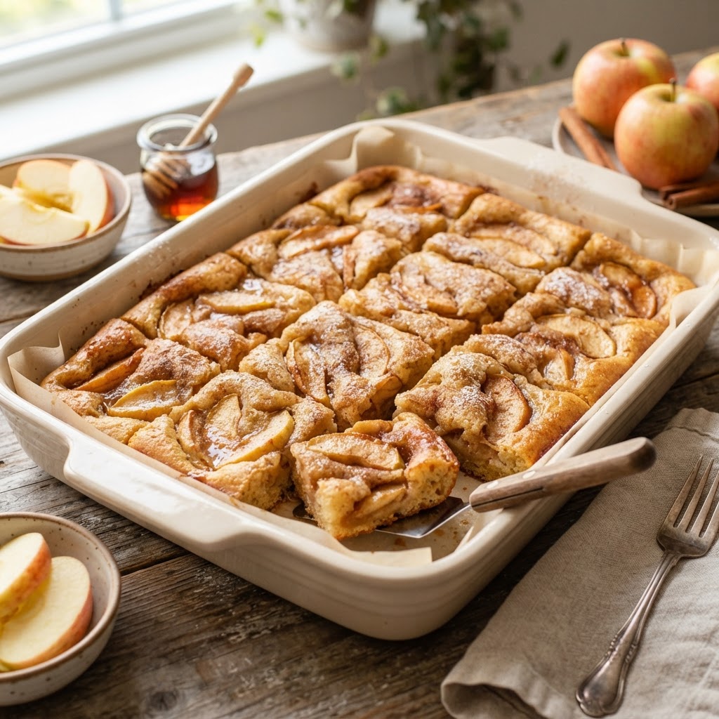 Apple Cinnamon Sheet Pan Pancakes