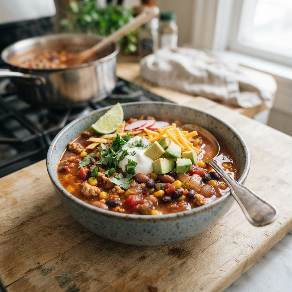 High-Fiber Turkey Taco Soup