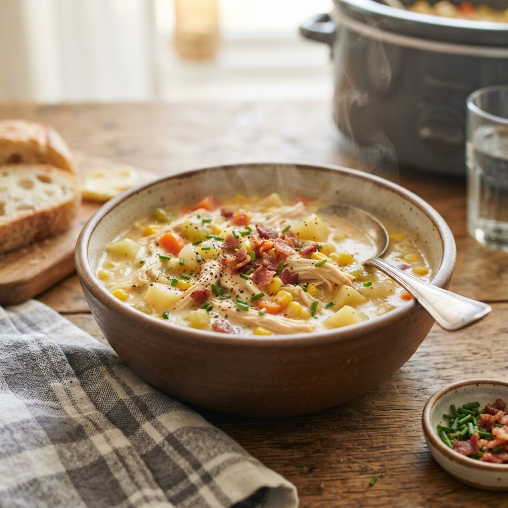 Slow Cooker Creamy Chicken Corn Chowder