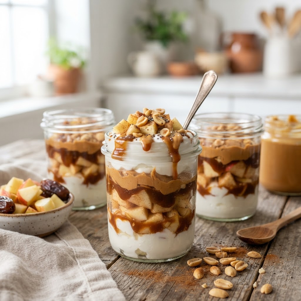 Date Caramel Yogurt Apple Cups