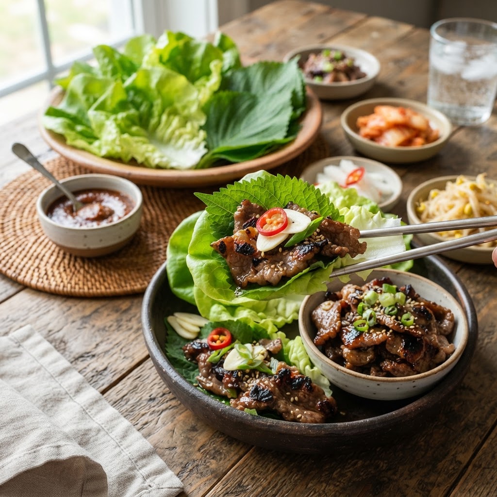 Korean Pear Bulgogi Lettuce Wraps