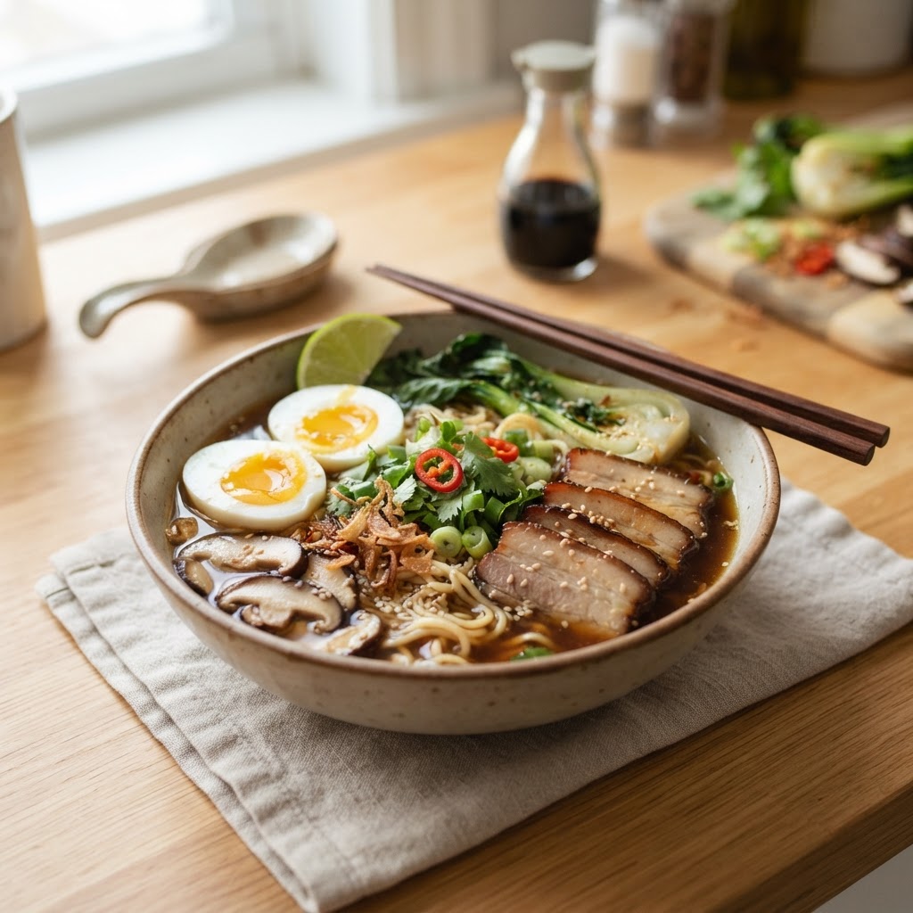 How to Upgrade Instant Noodles: Broth, Protein, Vegetables, Acid, and Crunch