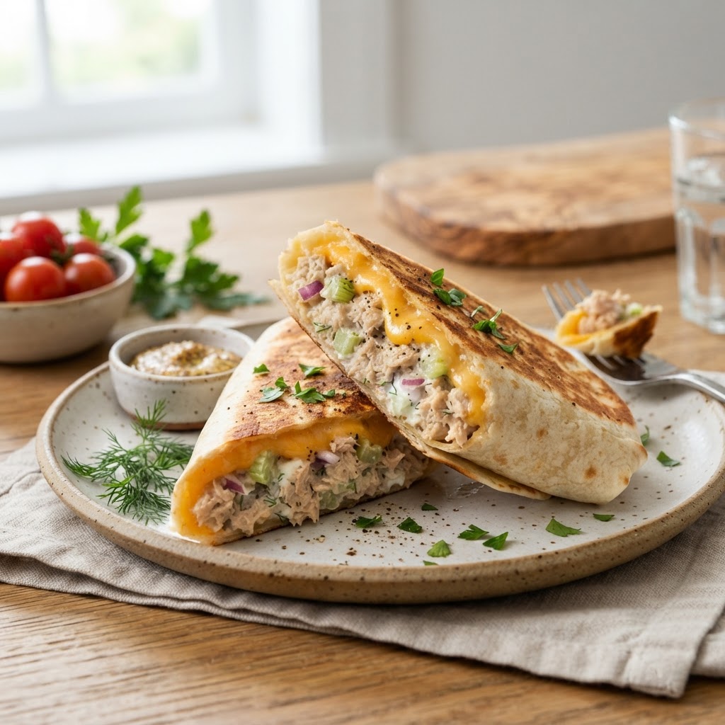 High-Protein Tuna Melt Wrap