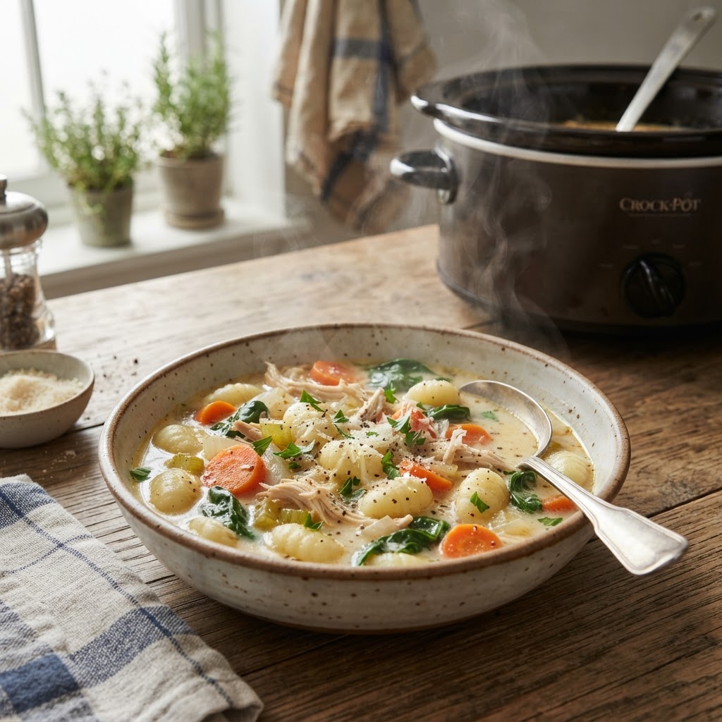 Slow Cooker Chicken Gnocchi Soup