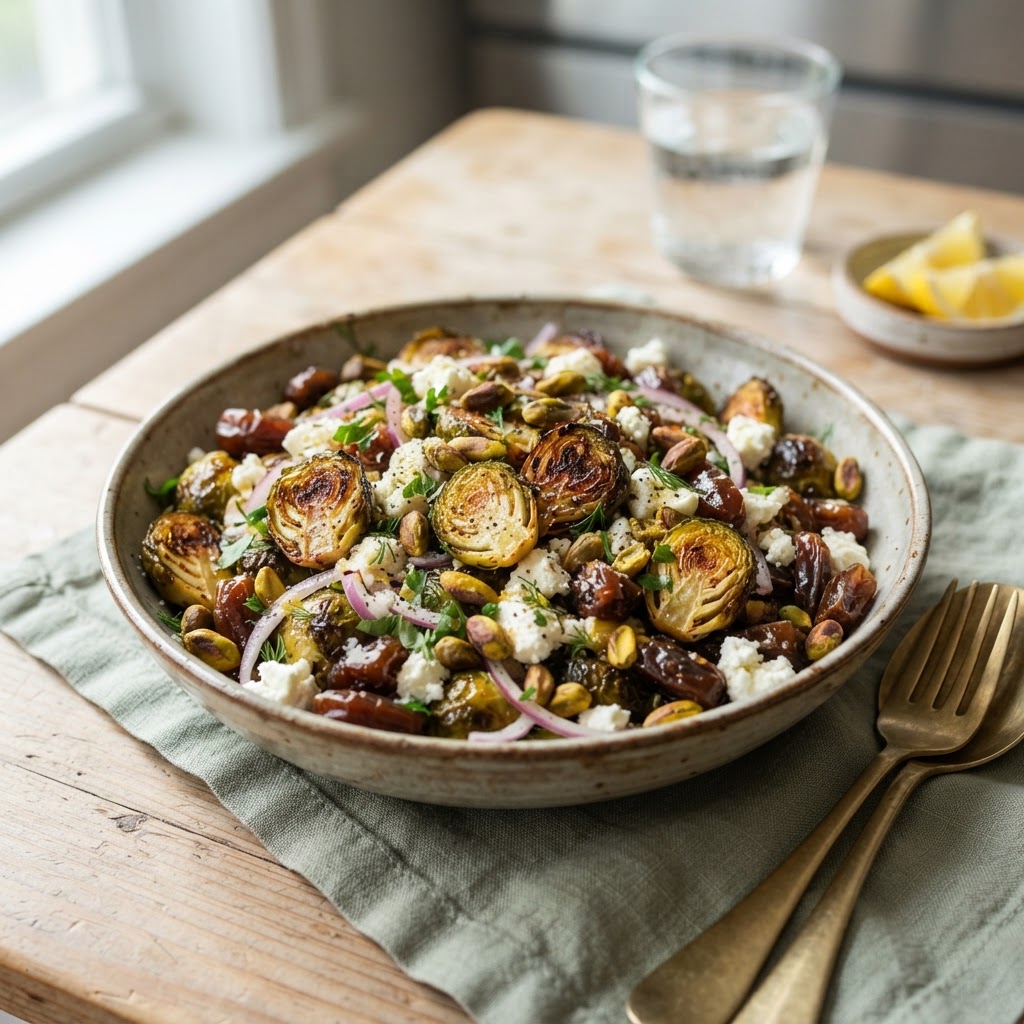 Crispy Brussels Sprout Date Salad