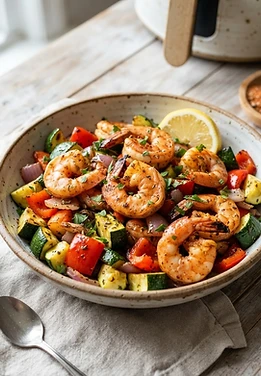 Air Fryer Cajun Shrimp and Vegetables
