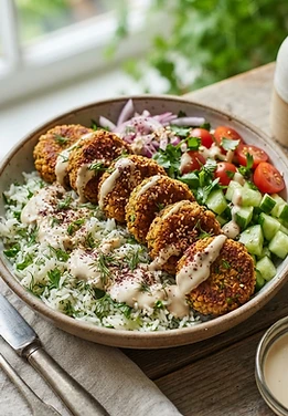Air Fryer Falafel Bowls