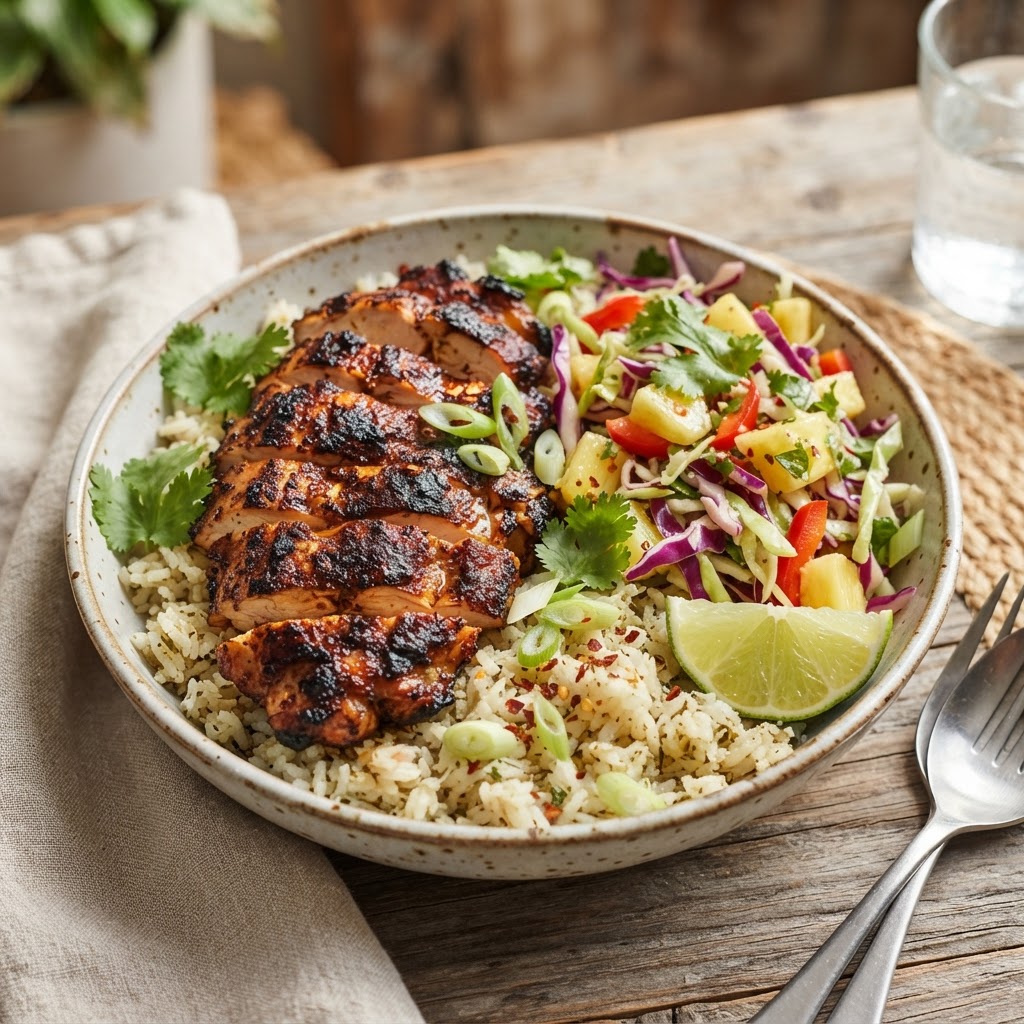 Jamaican Jerk Chicken Rice Bowls