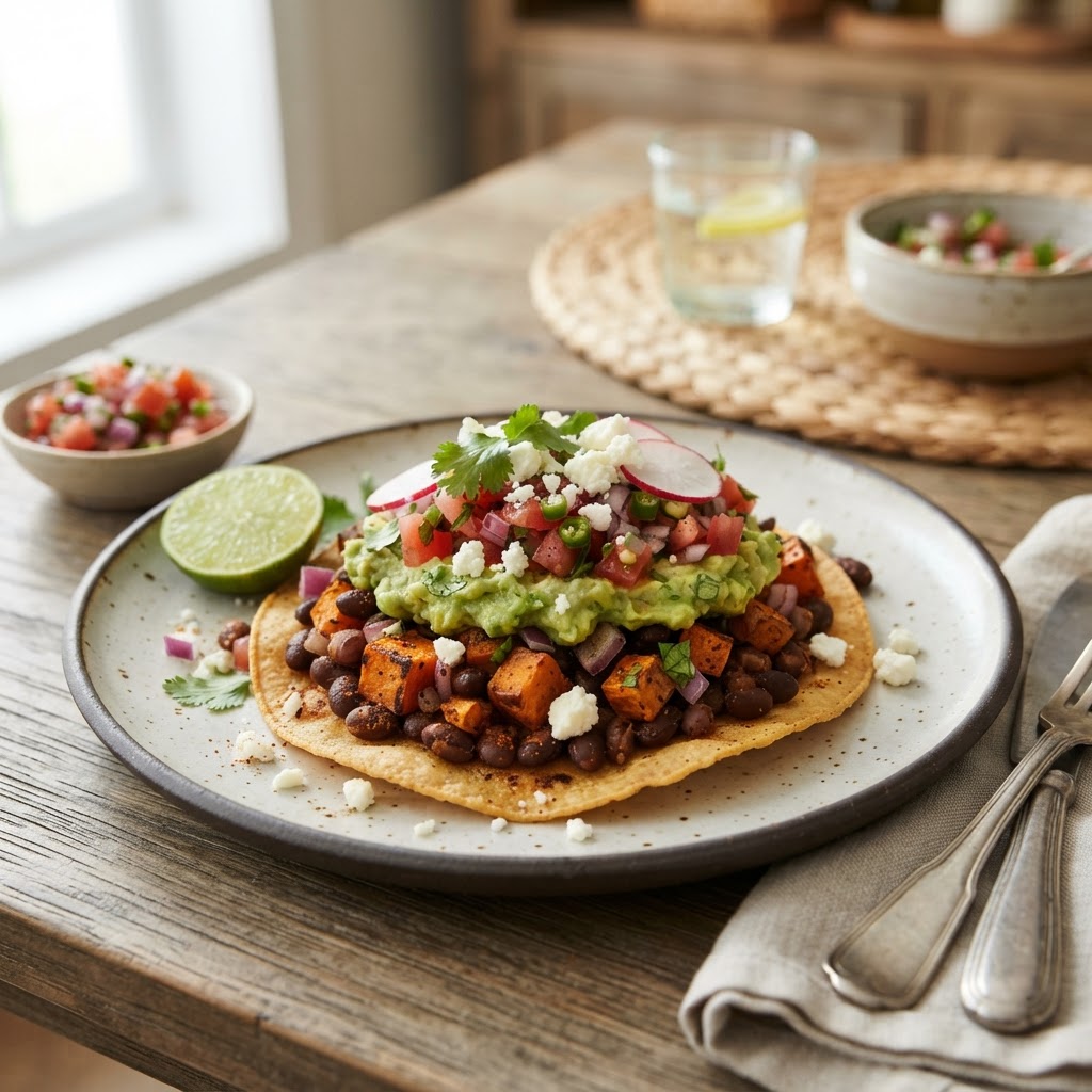 Sweet Potato Black Bean Tostadas