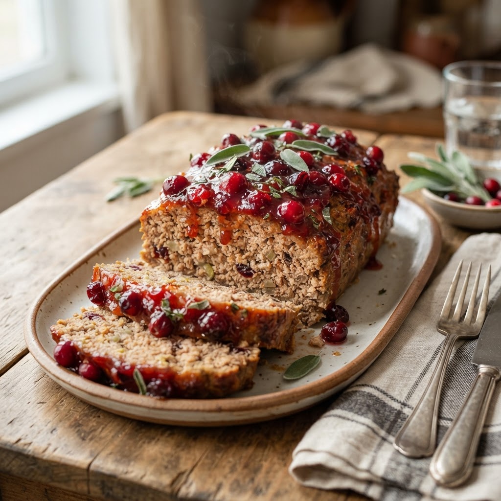 Cranberry Sage Turkey Meatloaf
