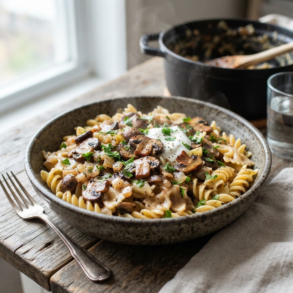 One-Pot Mushroom Stroganoff Pasta