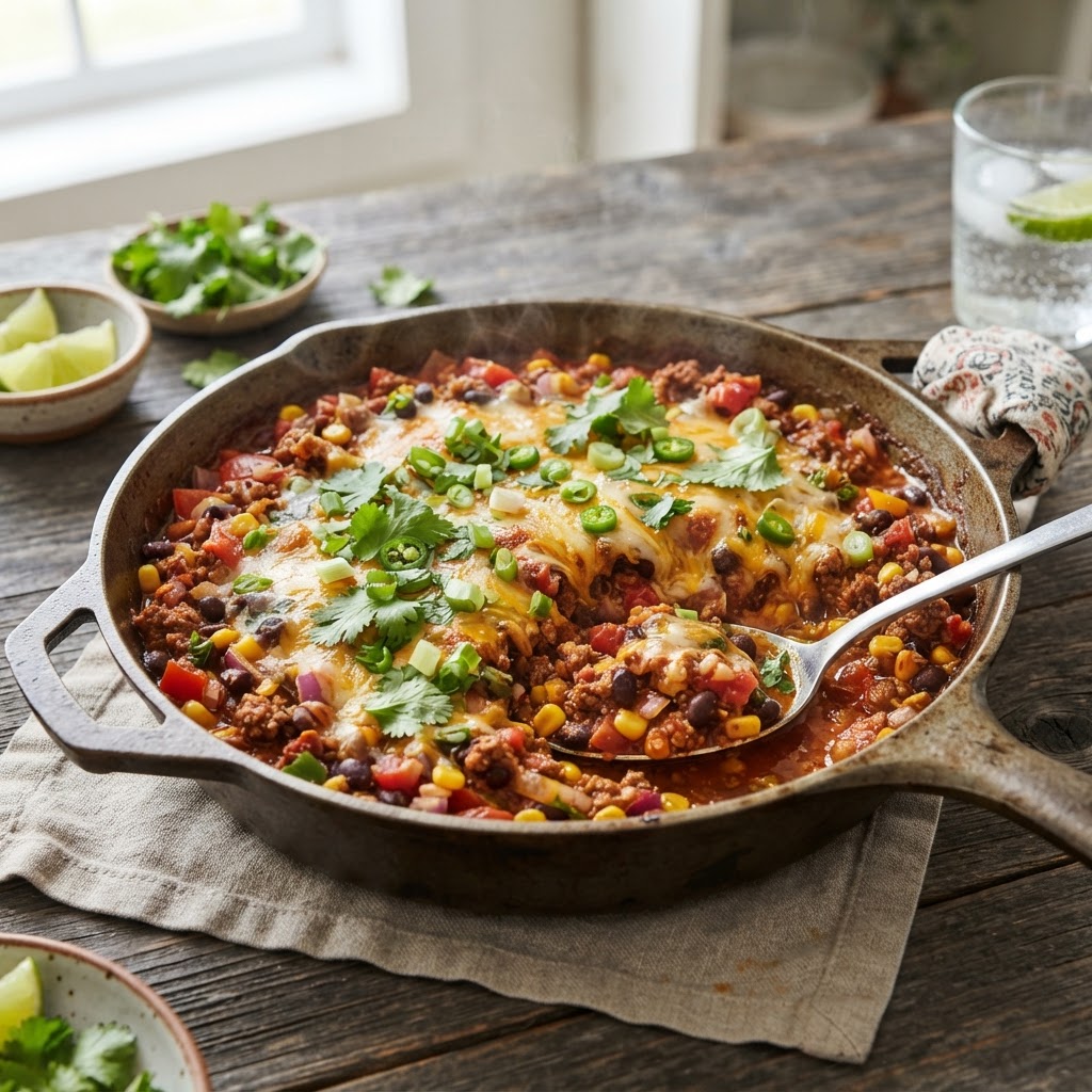 High-Protein Beef Taco Skillet