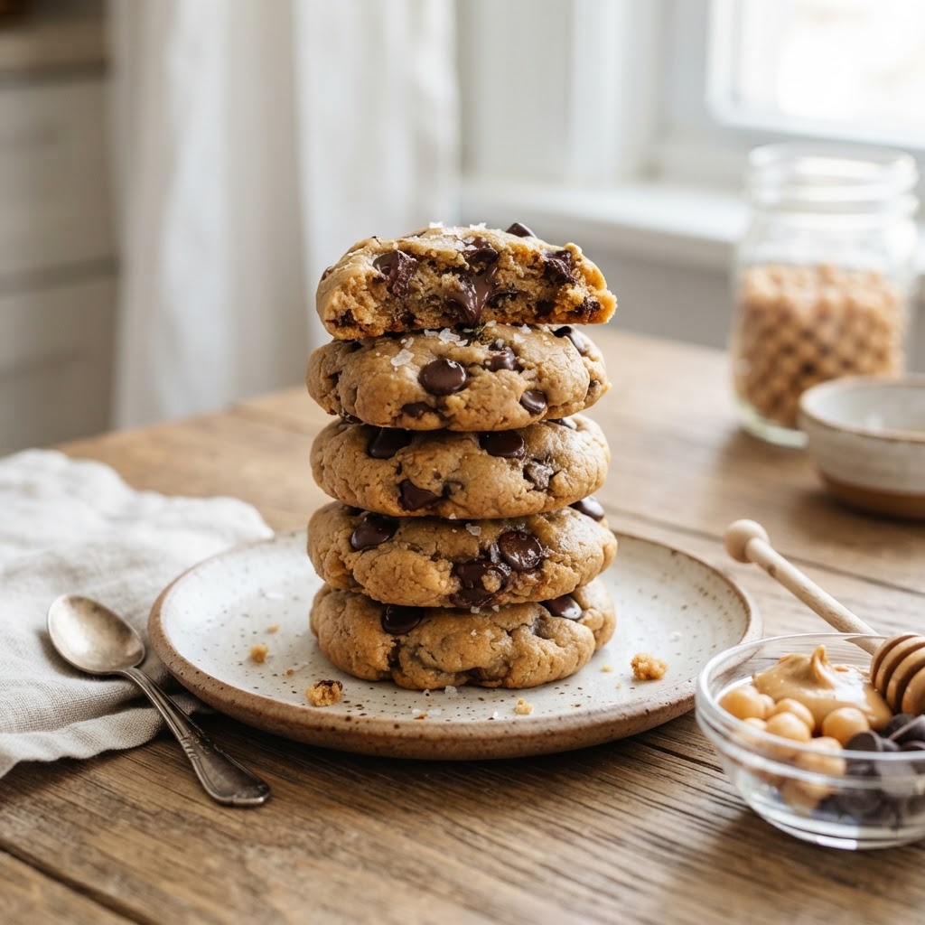 Soft Chickpea Chocolate Chip Cookies