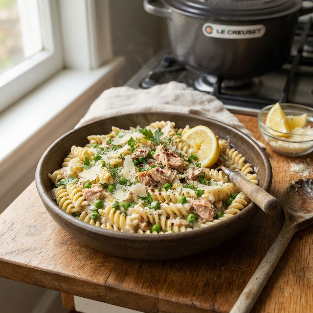 20-Minute Creamy Lemon Tuna Pasta