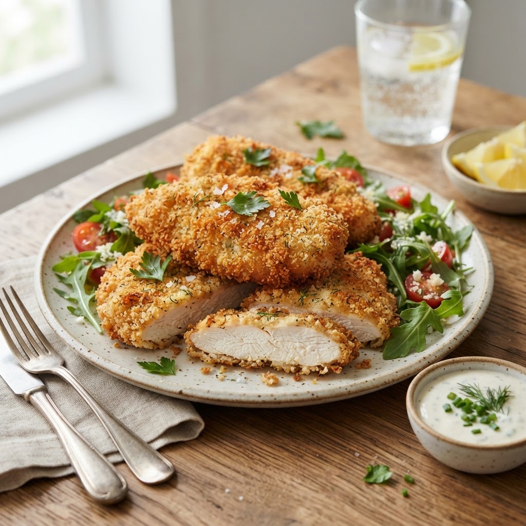 Air Fryer Crispy Ranch Chicken Cutlets