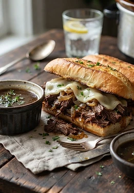 Slow Cooker French Dip Sandwiches