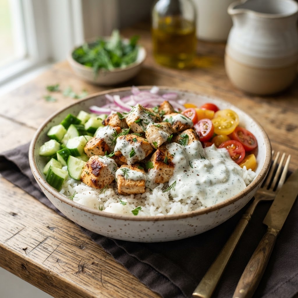 Greek Yogurt Ranch Chicken Bowls