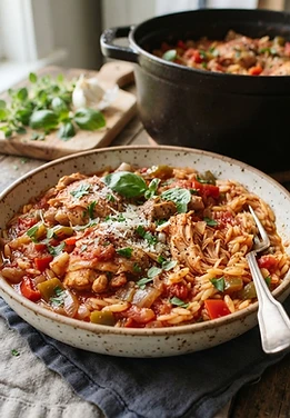 Slow Cooker Chicken Cacciatore Orzo