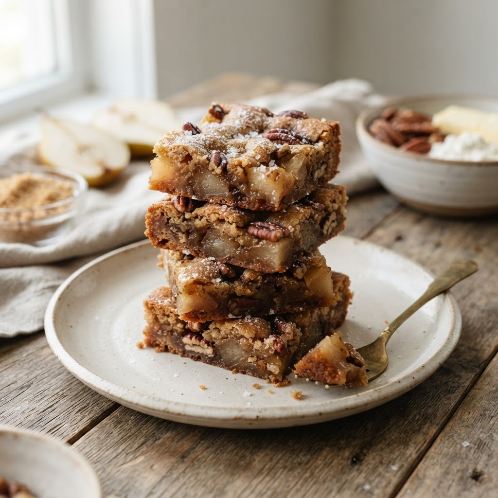 Brown Butter Pear Blondies