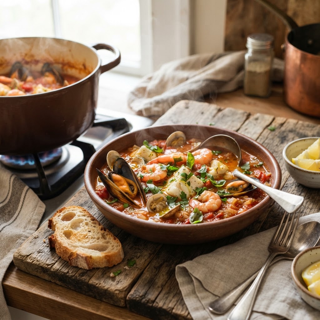 Seafood Tomato Saffron Stew