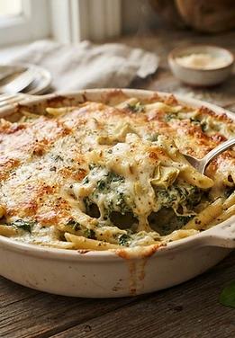 Spinach Artichoke Pasta Bake