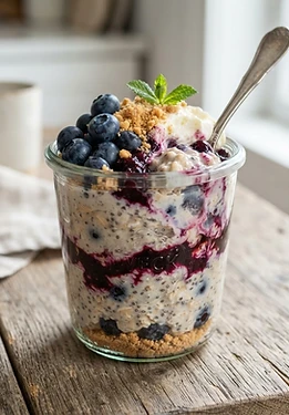 Blueberry Cheesecake Overnight Oats