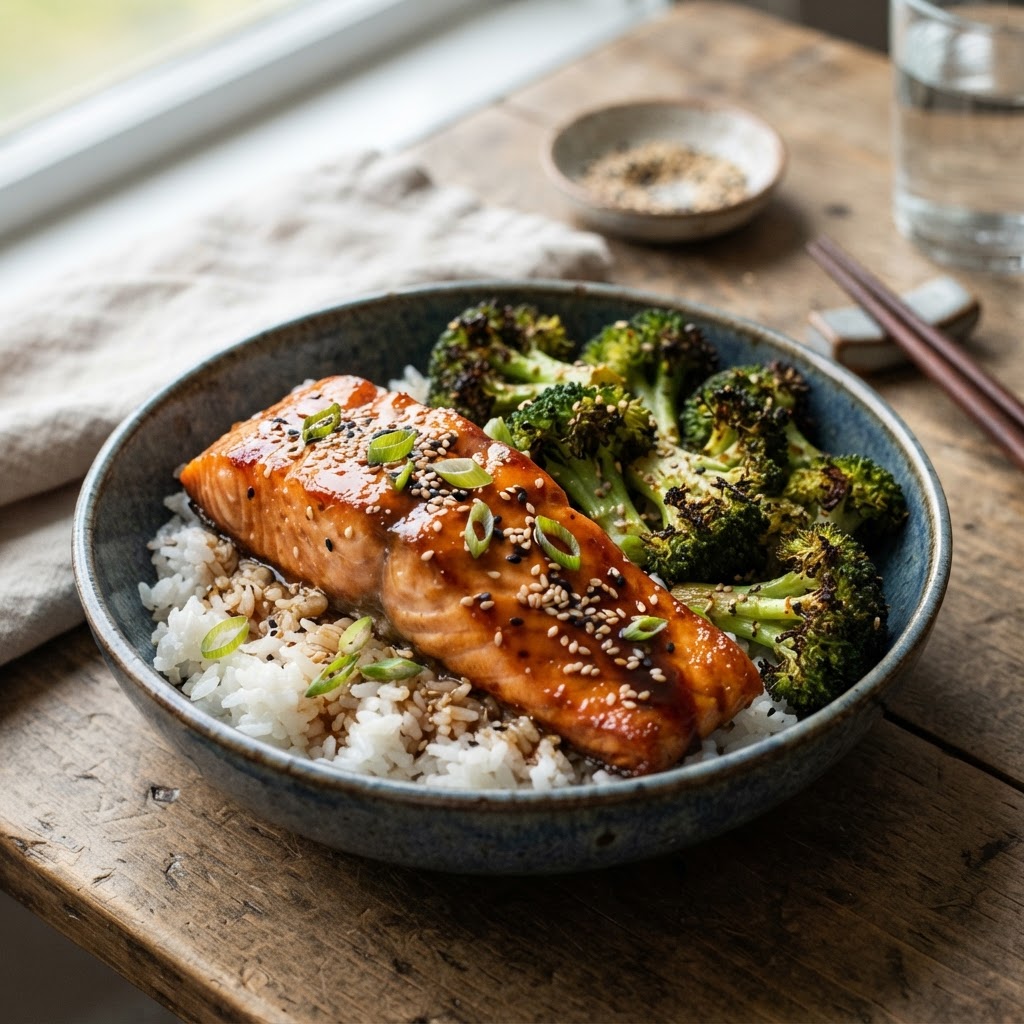 5-Ingredient Salmon Teriyaki Bowls