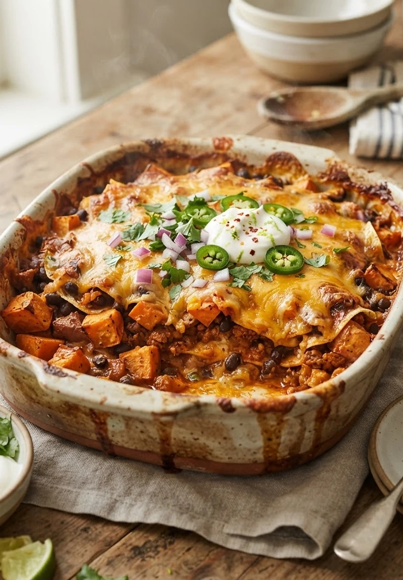 Sweet Potato Black Bean Taco Bake