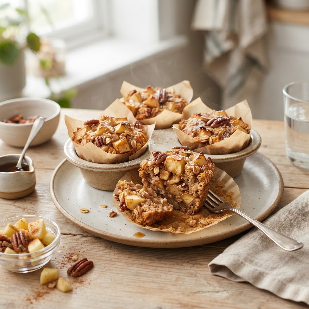 Apple Pie Baked Oatmeal Cups