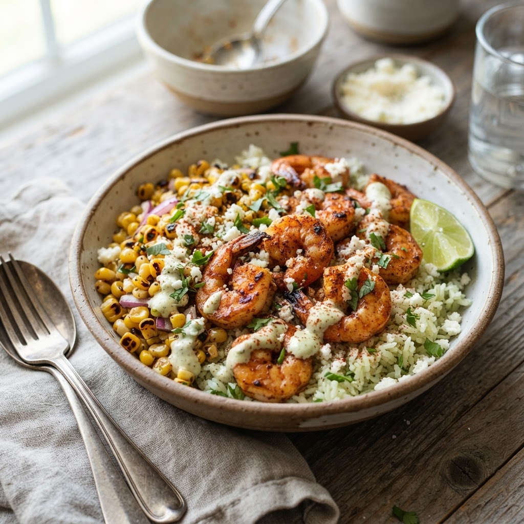 Street Corn Shrimp Bowls