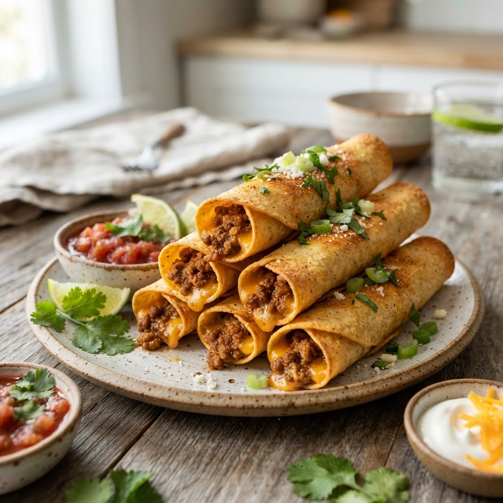 Air Fryer Crispy Beef Taquitos