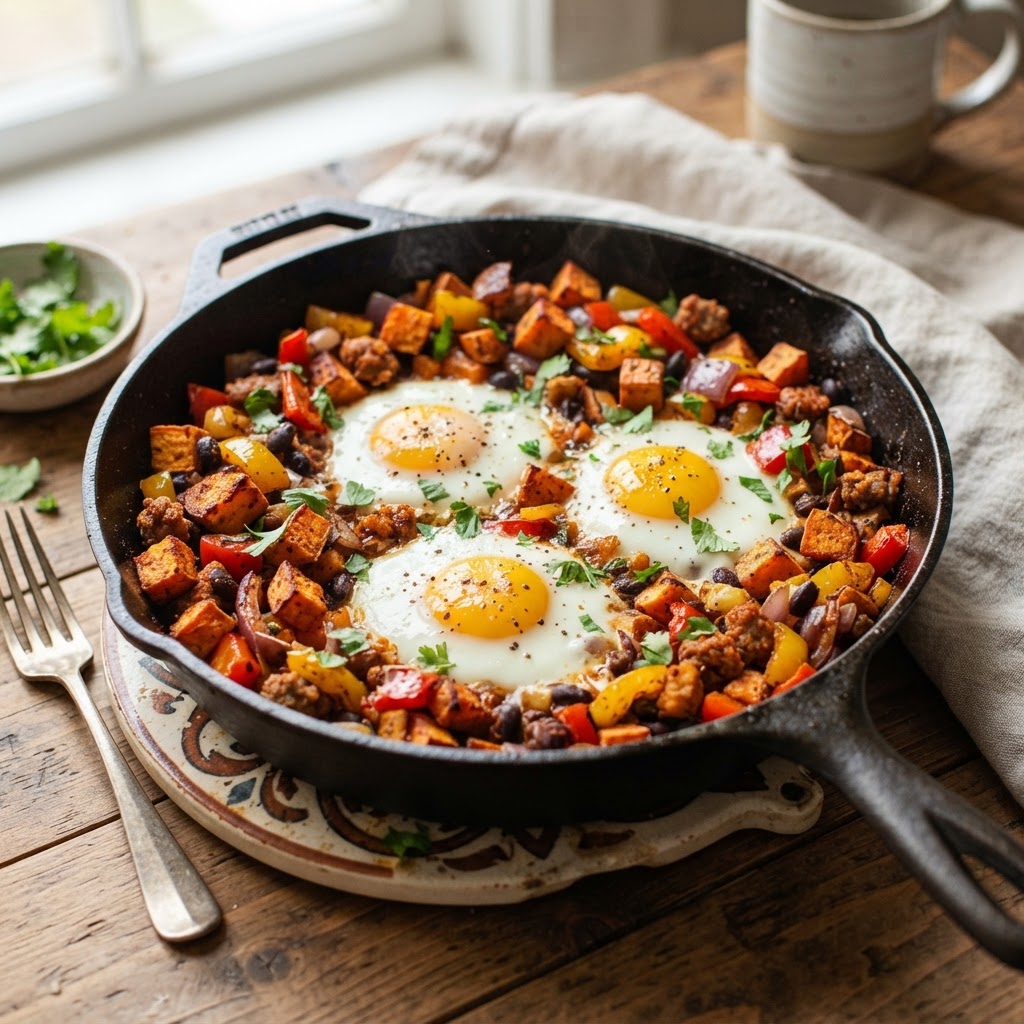 Air Fryer Sweet Potato Breakfast Hash