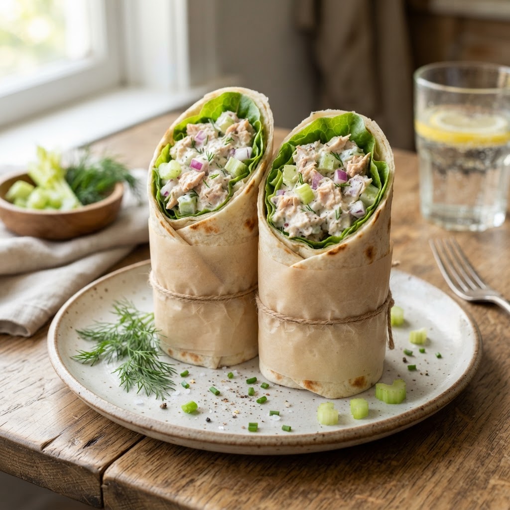 Greek Yogurt Ranch Tuna Wrap