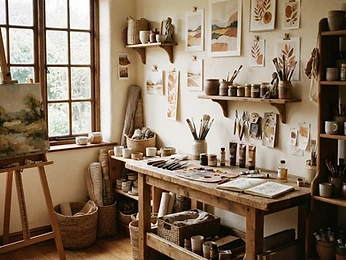 Just Canvass studio workspace