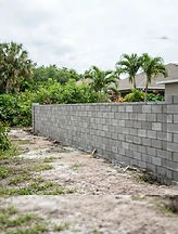 Backyard block wall