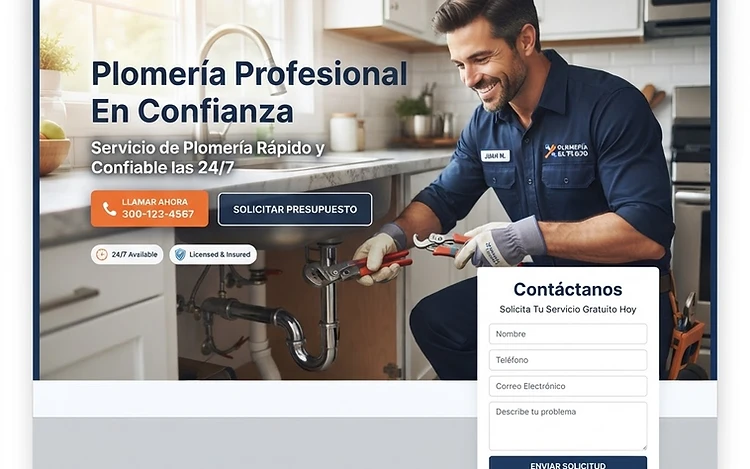 Sitio web de Plomería El Flujo