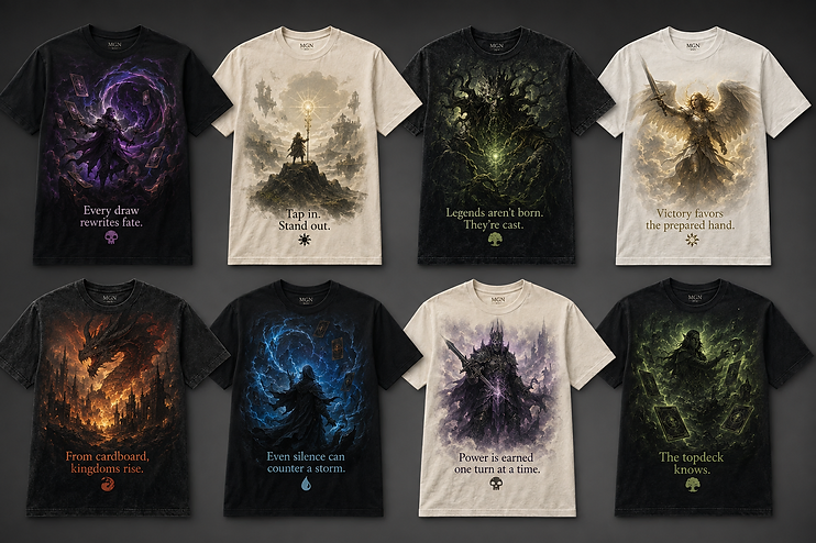 The first MGN apparel collection — T-shirt designs