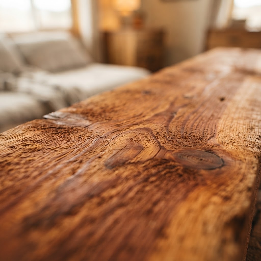 Close-up of high-quality cedar sauna wood grain