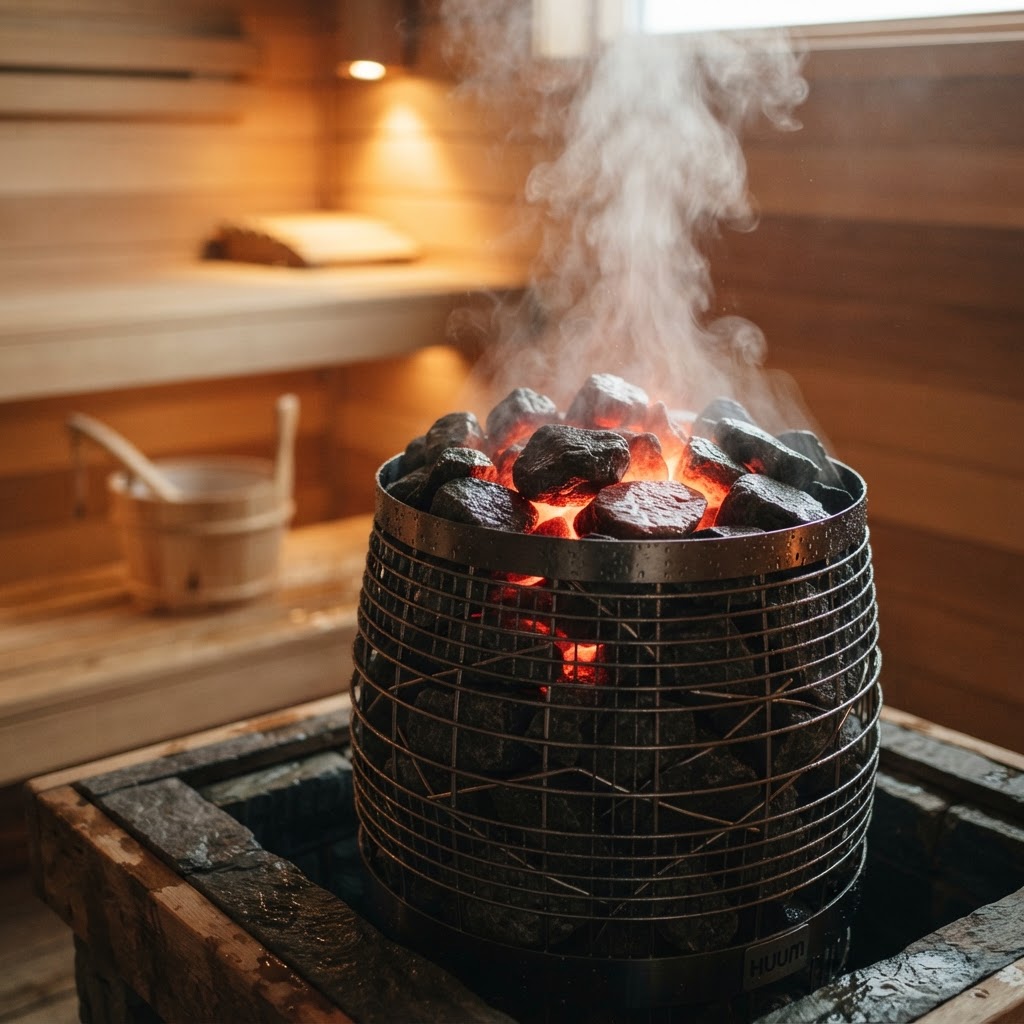 High-end electric sauna heater with hot stones