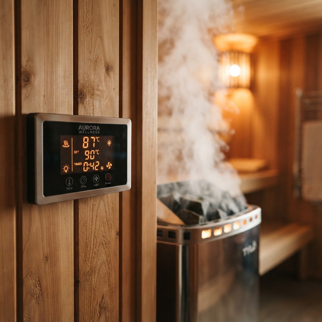 High-tech sauna heater controls for precise temperature regulation