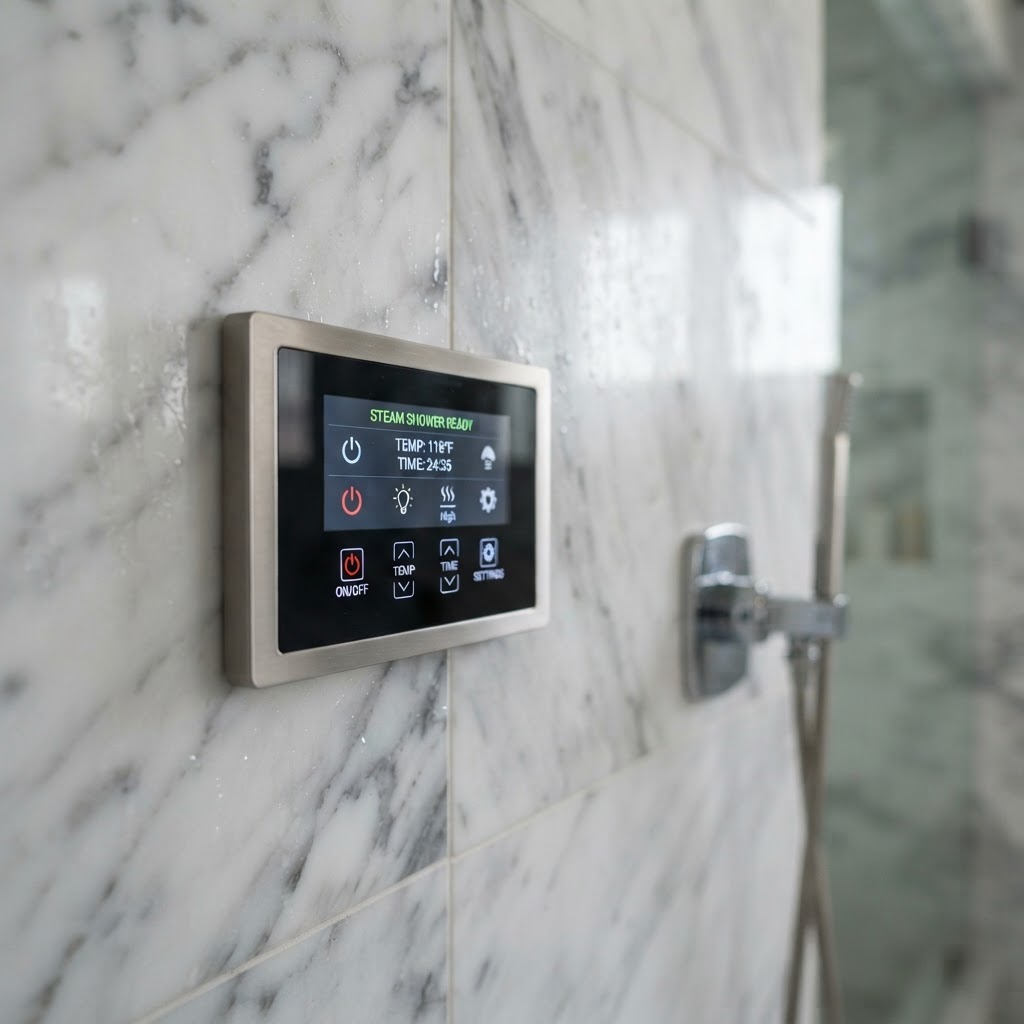 Digital steam shower generator control panel