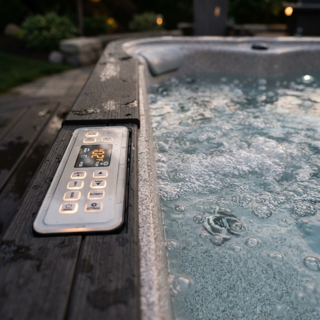 Crystal clear water in a premium home hot tub.