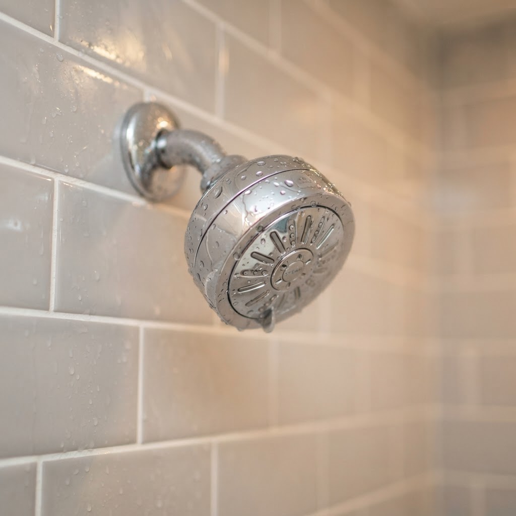 Clean and polished steam shower head