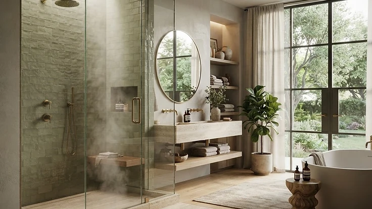 Steam Shower Buying Guide: Generator Size and Features — Buying Guides | Hearthside Supply LLC Blog Modern luxury home steam shower in a spa-inspired bathroom