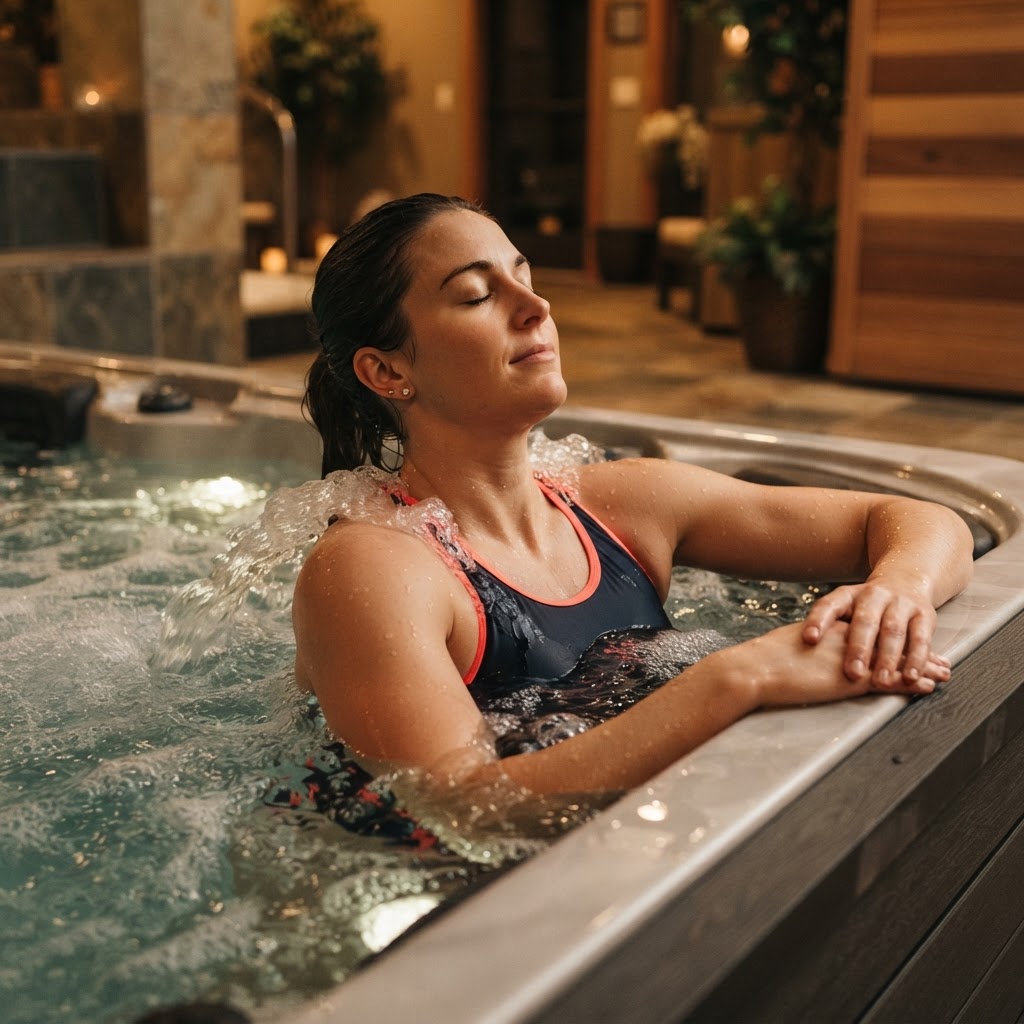 Hydrotherapy recovery in a modern swim spa